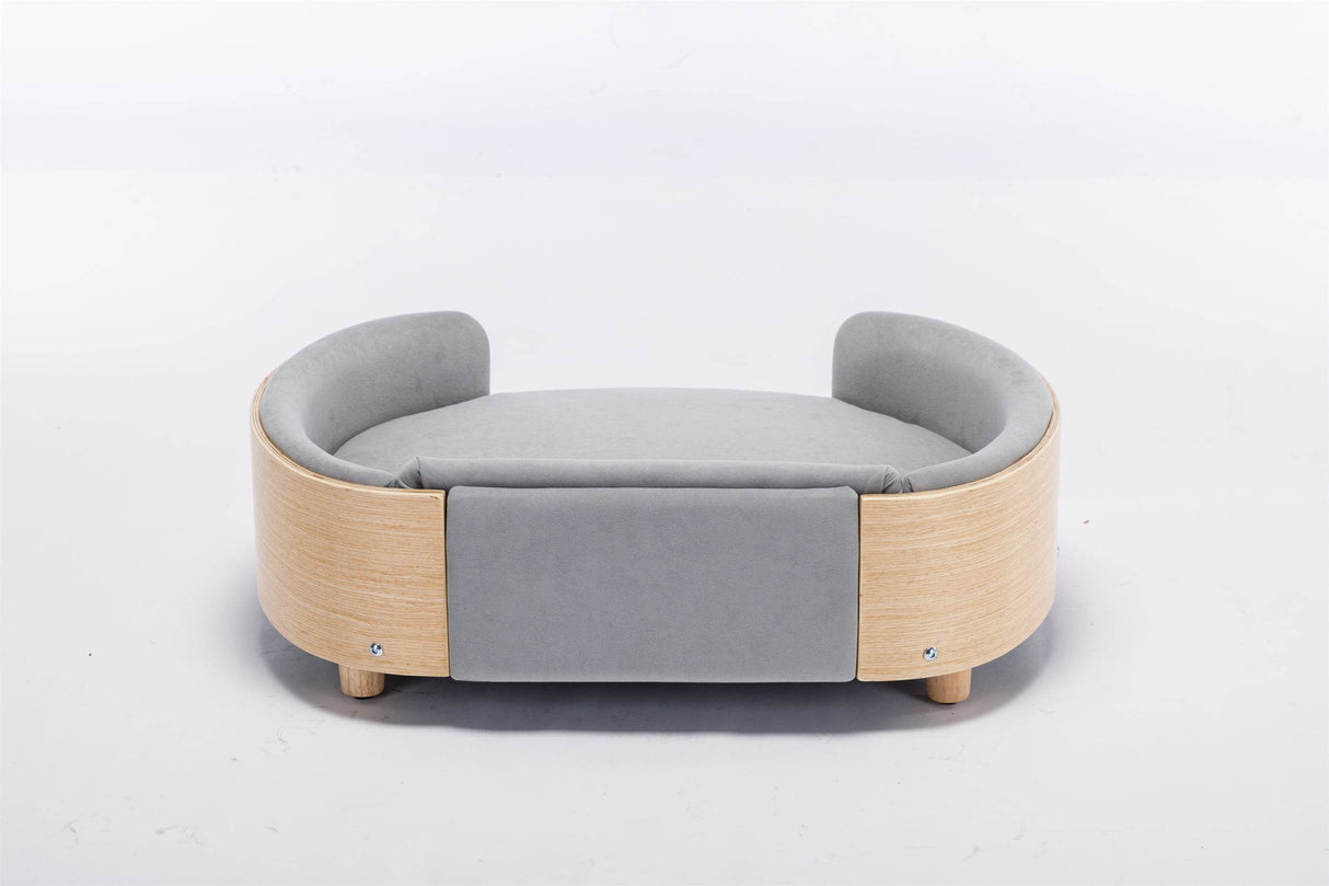 Scandinavian Elevated Large Dog Bed With Velvet Cushion - Sleep Galleria