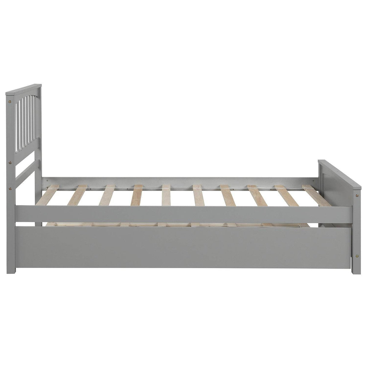 Twin Solid Wood Platform Bed With Trundle - Omega Lifestyles