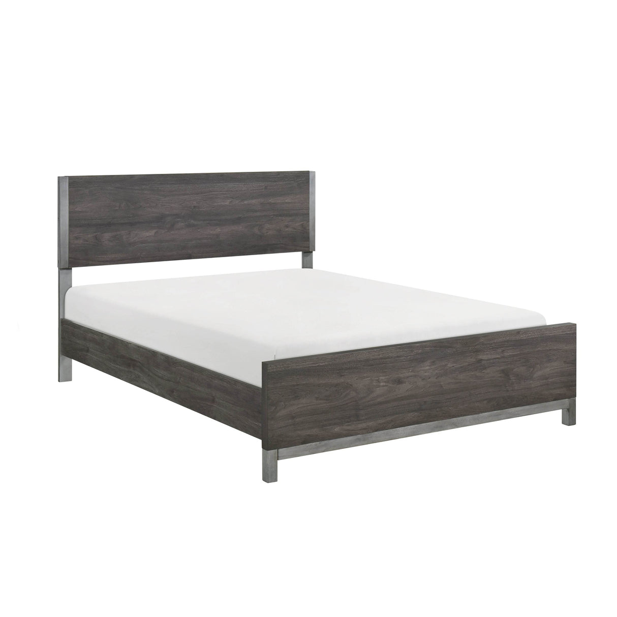 Full Size Modern Brown Wood Panel Bed Frame