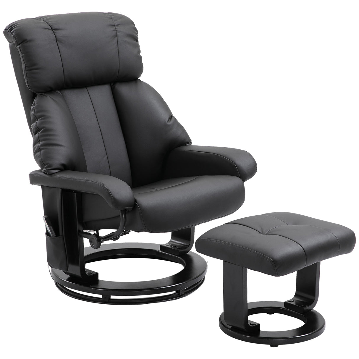 PU Leather Vibration Massage Recliner Chair With Ottoman