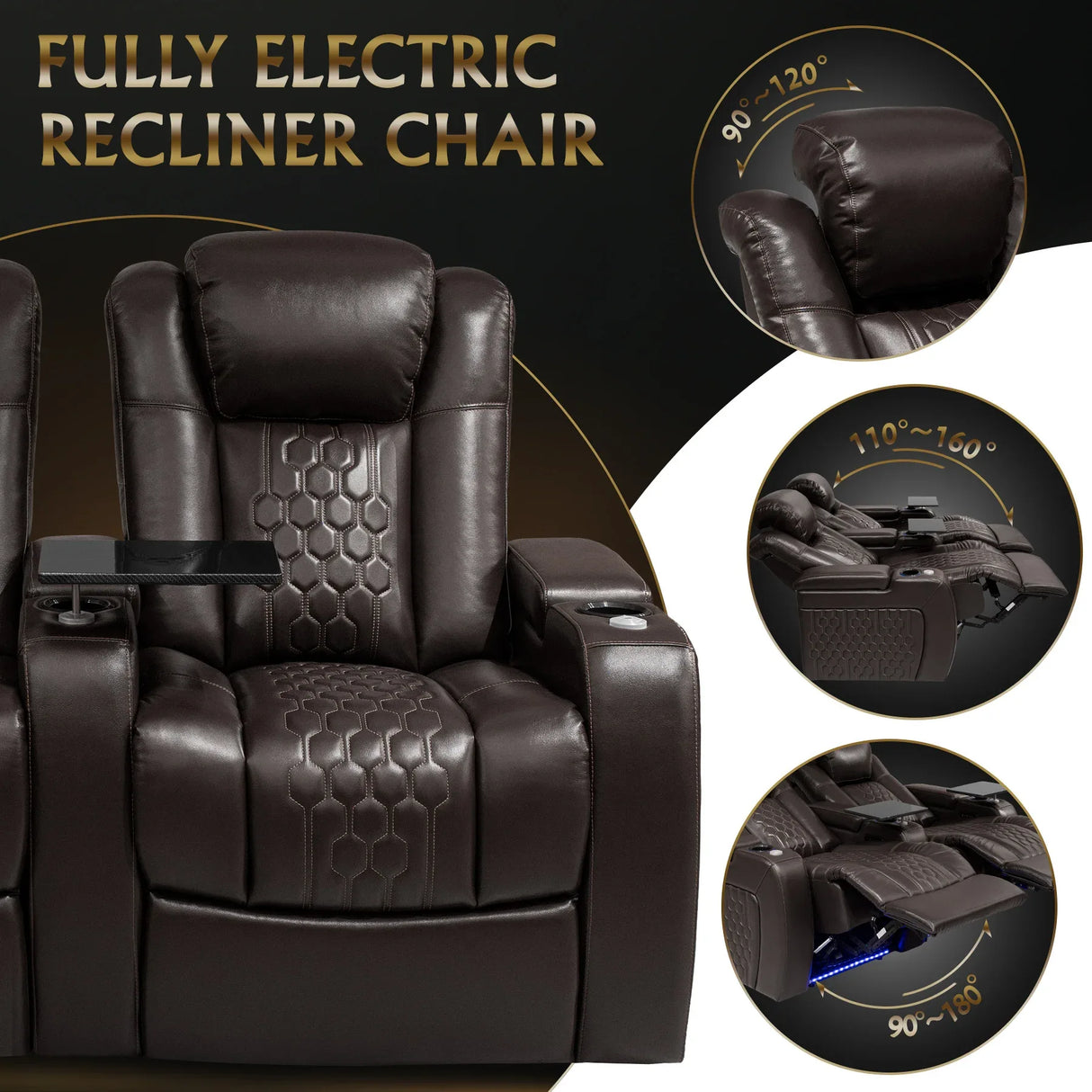 Power Recliner 2-Piece Genuine Leather Adjustable Chair - Omega Lifestyles