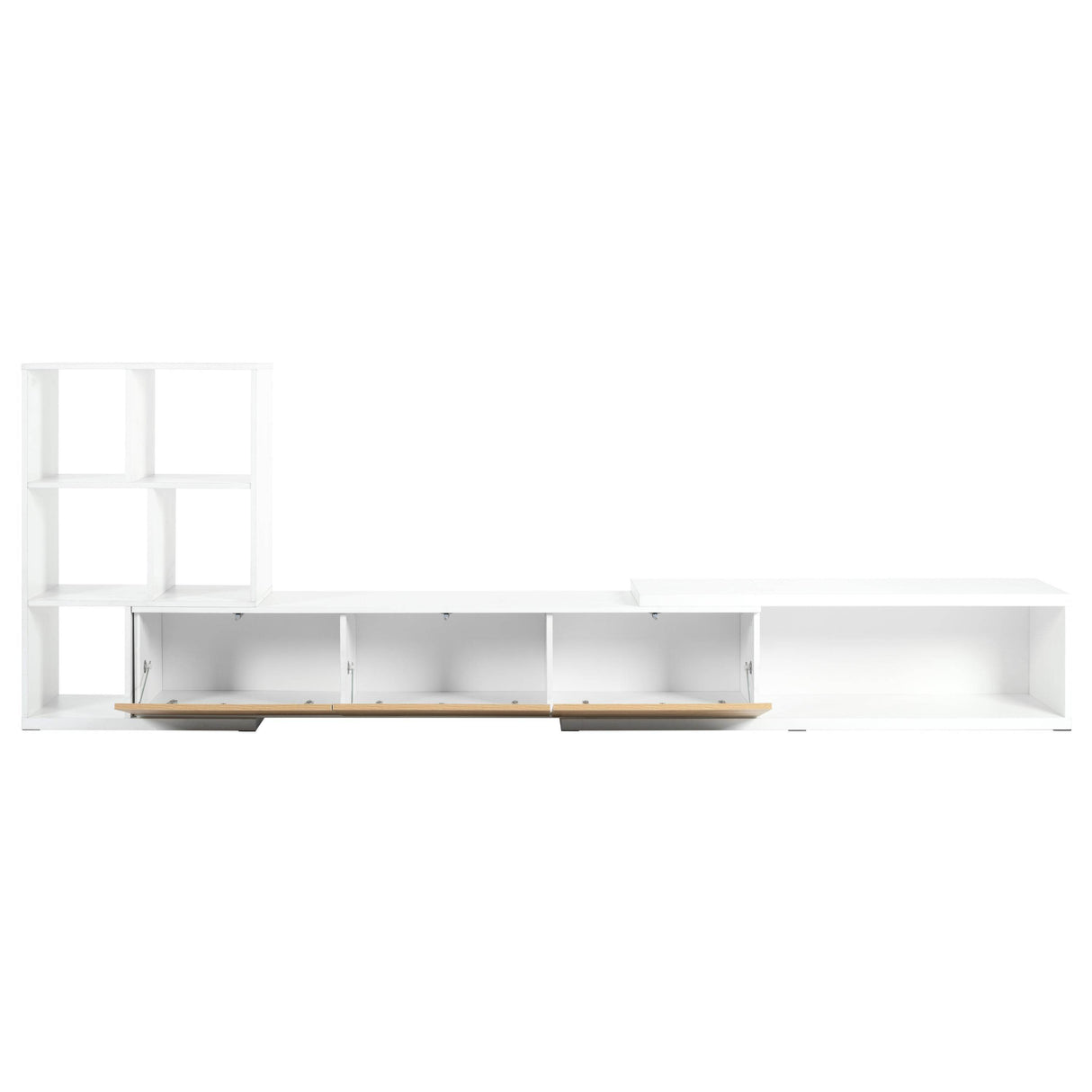 Adjustable Extendable White MDF TV Stand With Storage - Sleep Galleria