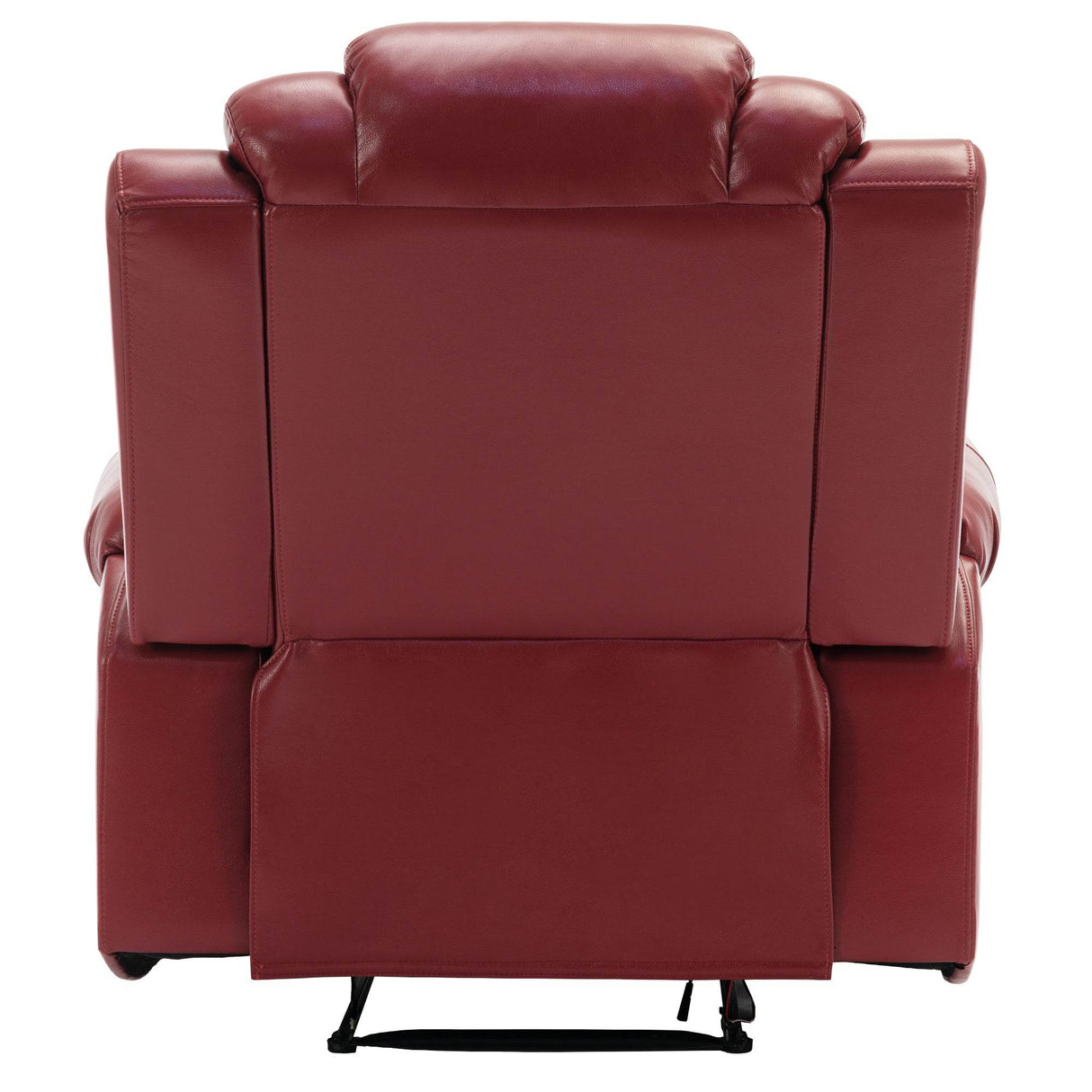 Wine Red Faux Leather Manual Recliner Chair With LED Strip - Omega Lifestyles