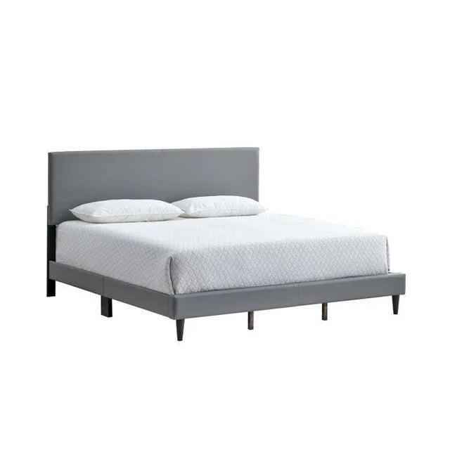 King Upholstered Faux Leather Platform Bed Frame - Omega Lifestyles