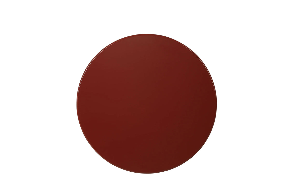 Red Synthetic Wood Accent Round Leg Storage Table - Omega Lifestyles