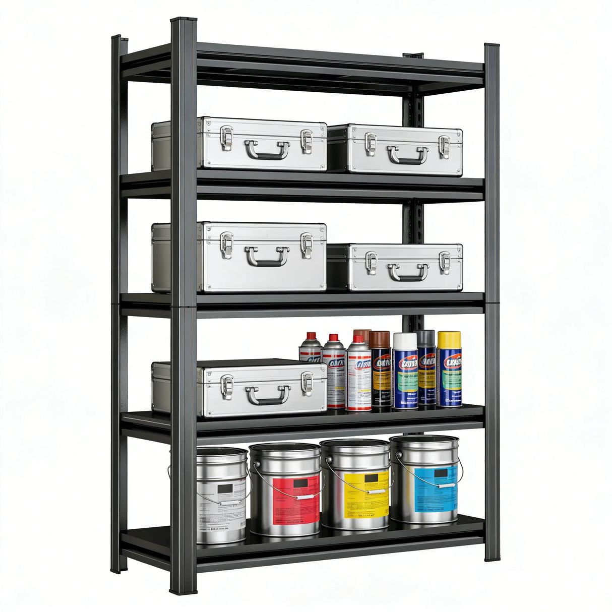 5-Tier Adjustable Metal Storage Shelving Unit - Omega Lifestyles