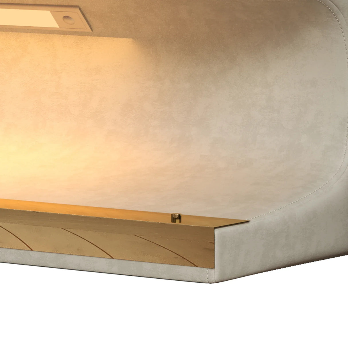Modern Beige Faux Leather Upholstered Entryway Bench With LED Light - Omega Lifestyles
