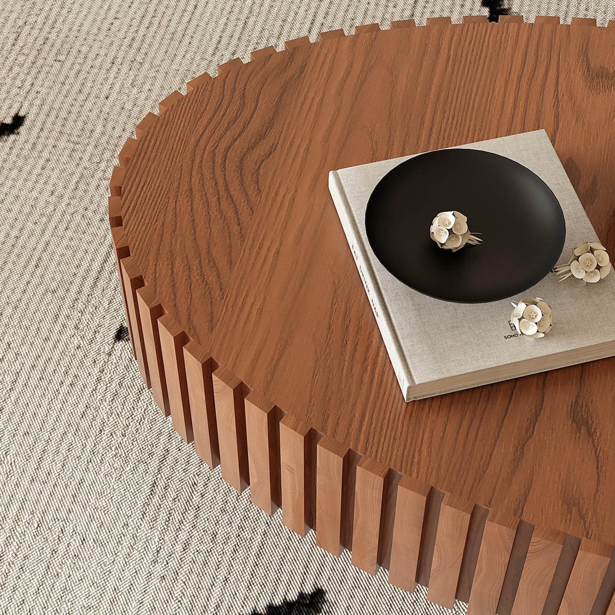 Modern Handcrafted Oval Pedestal MDF Coffee Table - Sleep Galleria