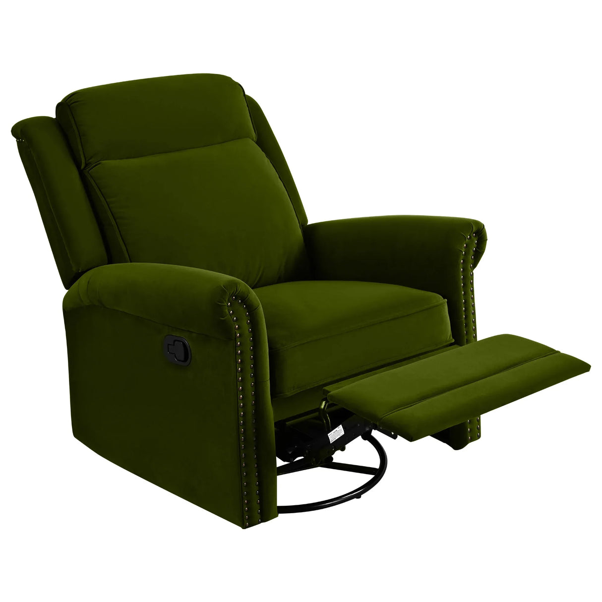 Modern Velvet Adjustable Backrest Swivel Recliner Chair - Omega Lifestyles