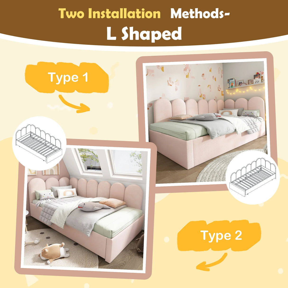 Pink Velvet Twin Daybed With Pull-Out Trundle Bed - Omega Lifestyles