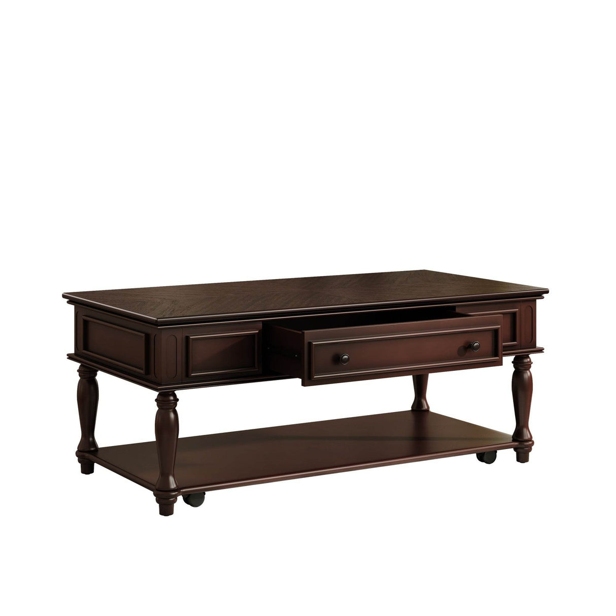 Retro Farmhouse Coffee Table With Drawer And Wheels - Sleep Galleria