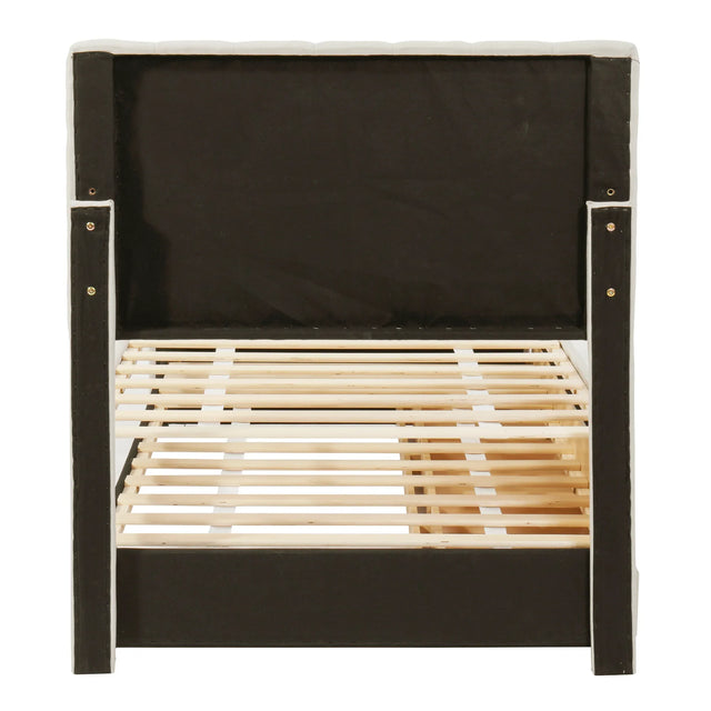 Twin Upholstered Platform Bed With Trundle And Drawers - Omega Lifestyles