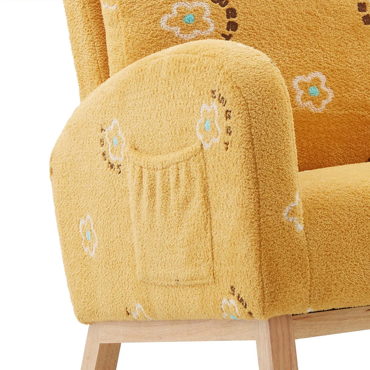 Mustard Boucle Foam Upholstered Nursery Rocking Chair - Omega Lifestyles