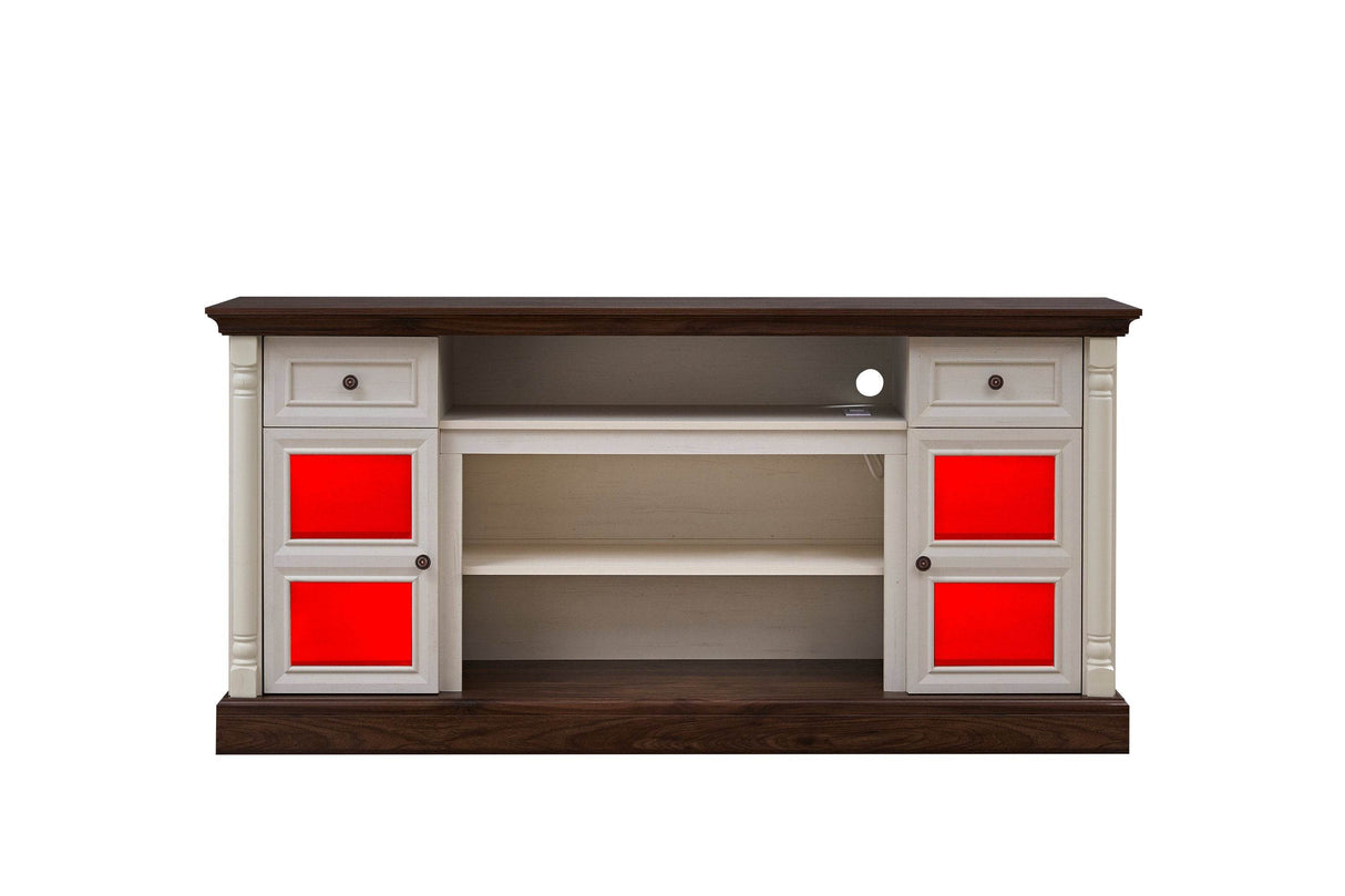 Farmhouse Fireplace TV Stand With LED Lighting - Sleep Galleria