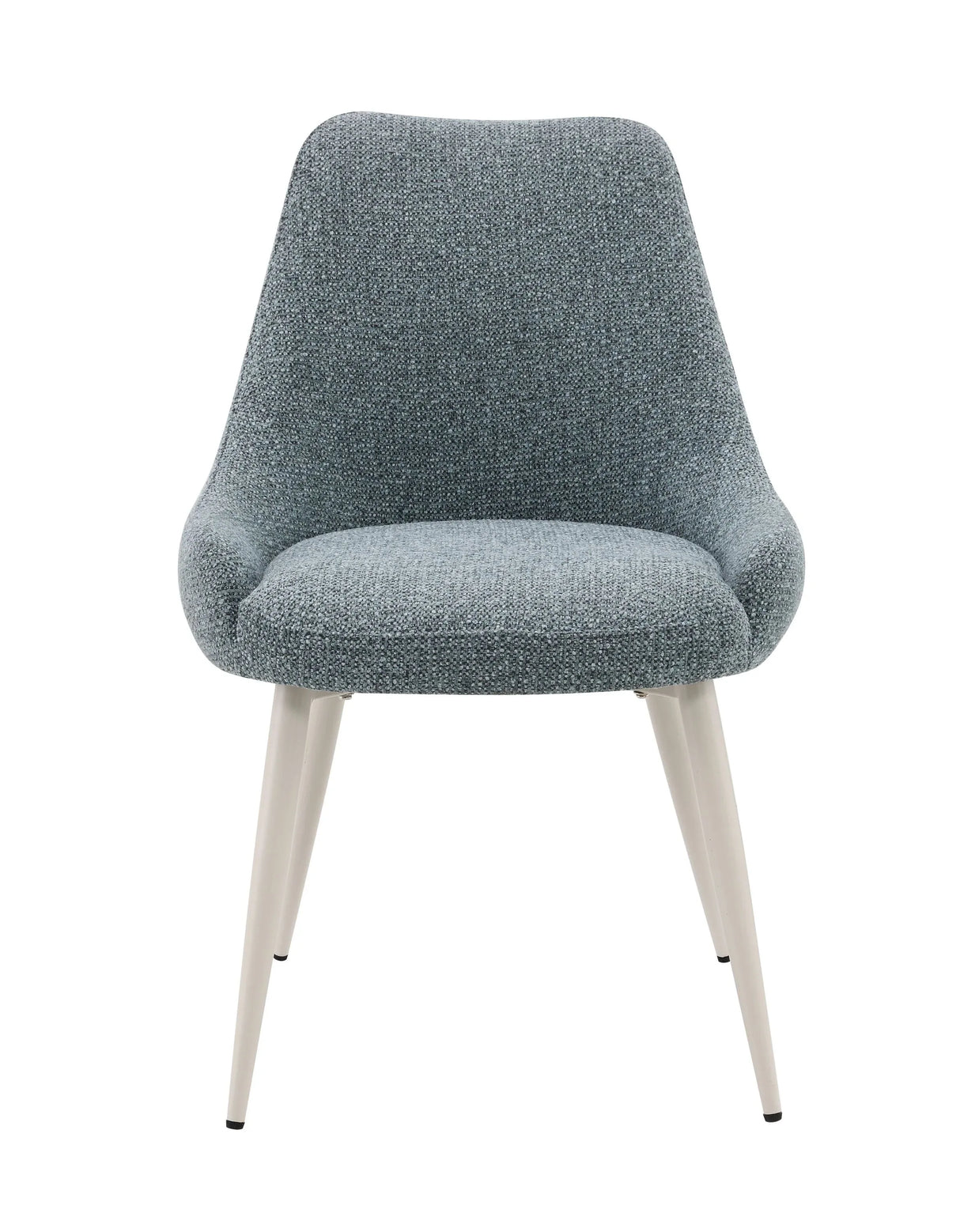Set of 2 Light Blue Boucle Plush Padded Side Chairs - Omega Lifestyles
