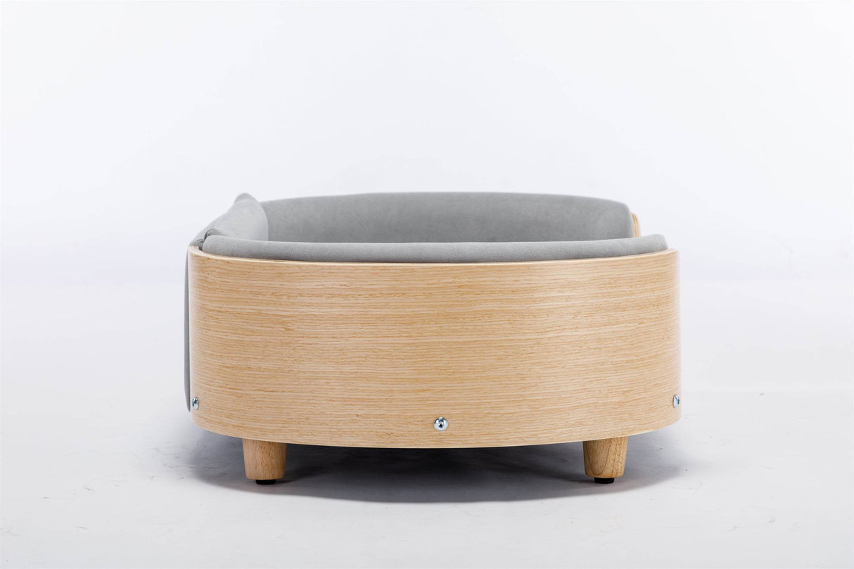 Scandinavian Elevated Large Dog Bed With Velvet Cushion - Sleep Galleria