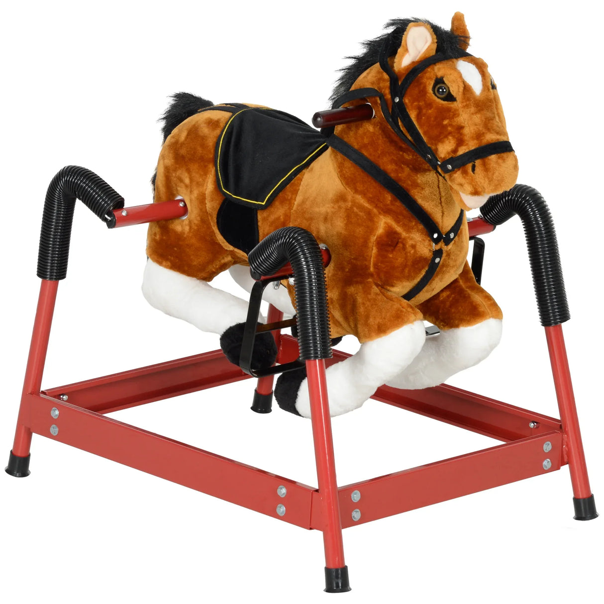 Plush Interactive Spring Rocking Horse With Sounds - Omega Lifestyles
