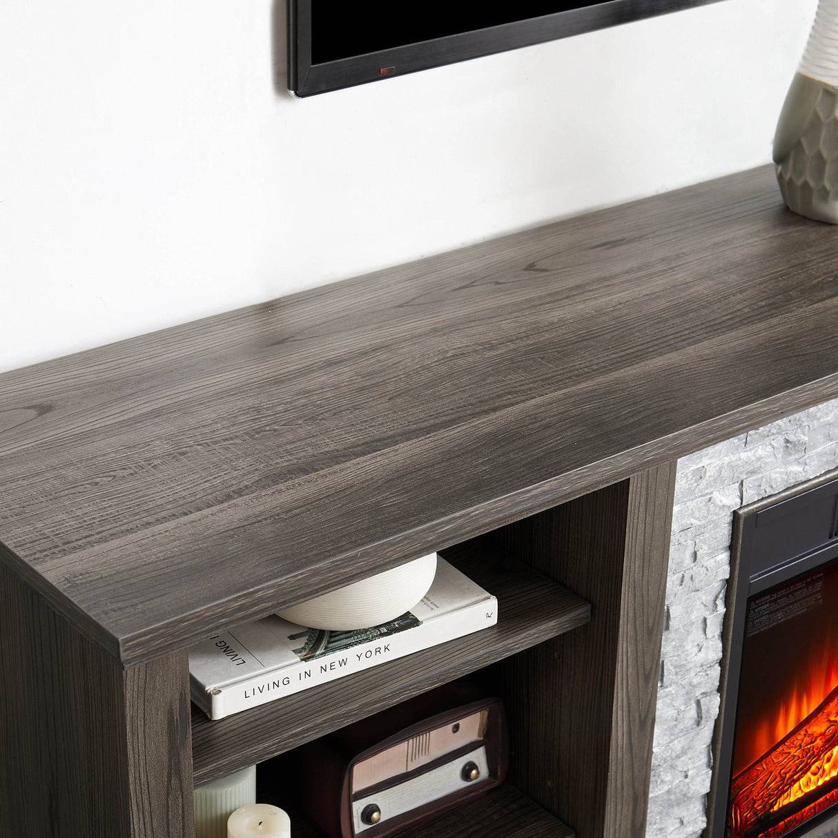 Electric Fireplace TV Media Stand With Storage - Sleep Galleria