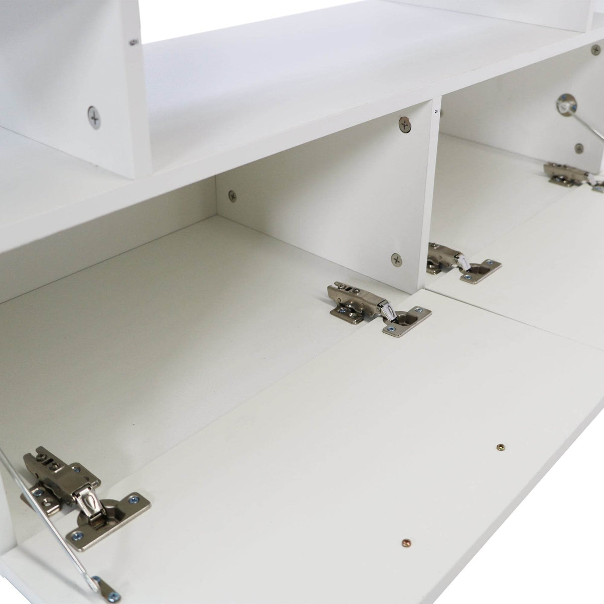 White Particle Board TV Stand With LED Lighting - Sleep Galleria