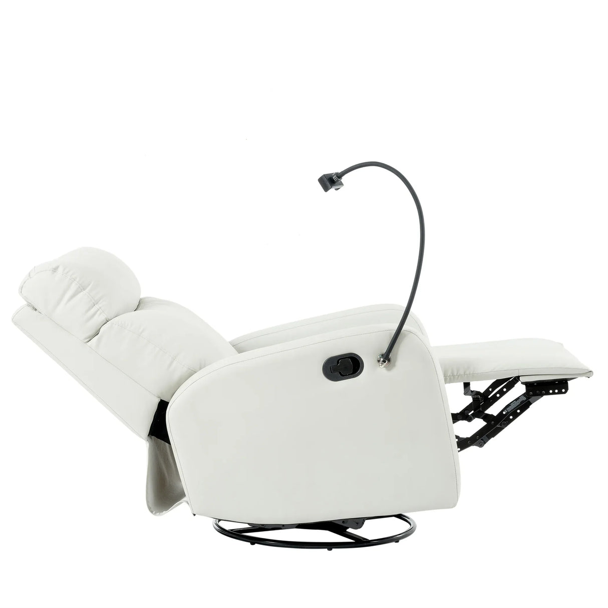 Modern Light Gray PU Rocking Recliner Chair With Footrest - Omega Lifestyles