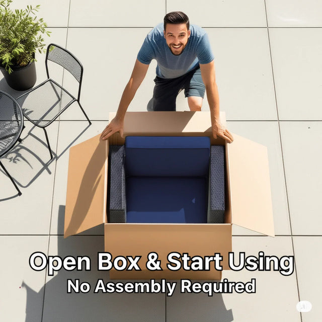 Outdoor Wicker Seating Set With Foam Cushions And Glass Table - Omega Lifestyles