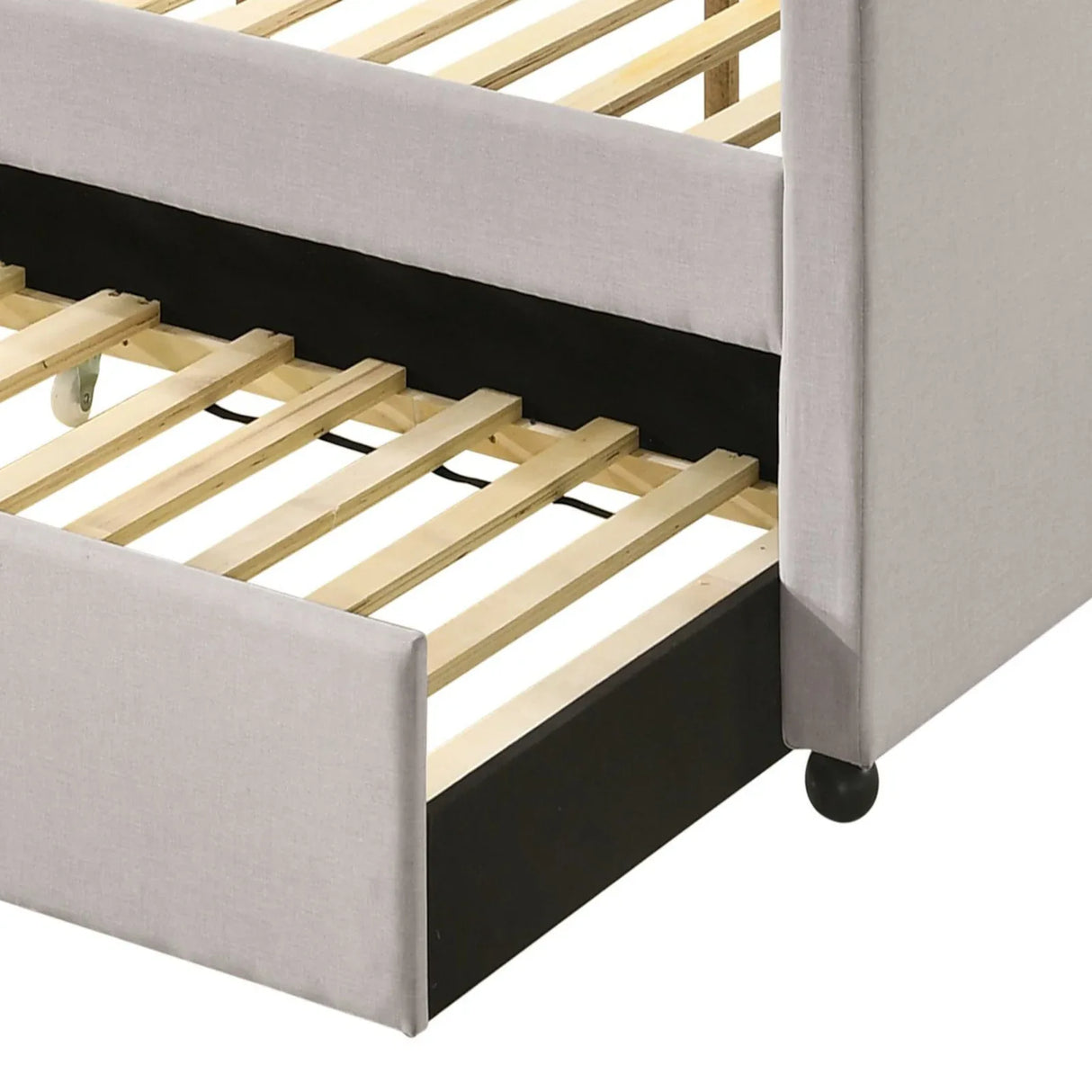 Fabric Twin Daybed With Rollout Trundle And Button Tufted - Omega Lifestyles