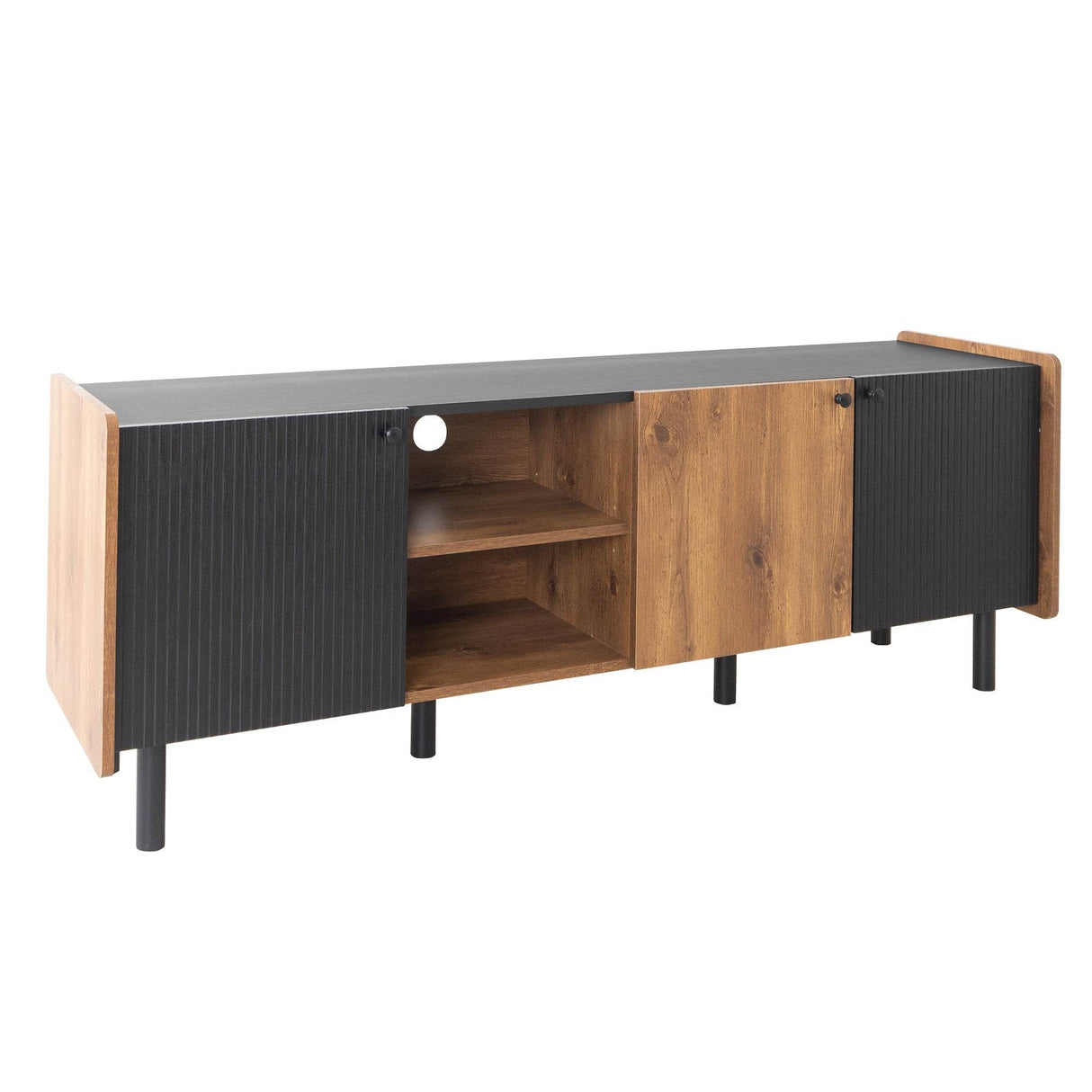 Mid Century Modern TV Stand With Storage Cabinets - Sleep Galleria