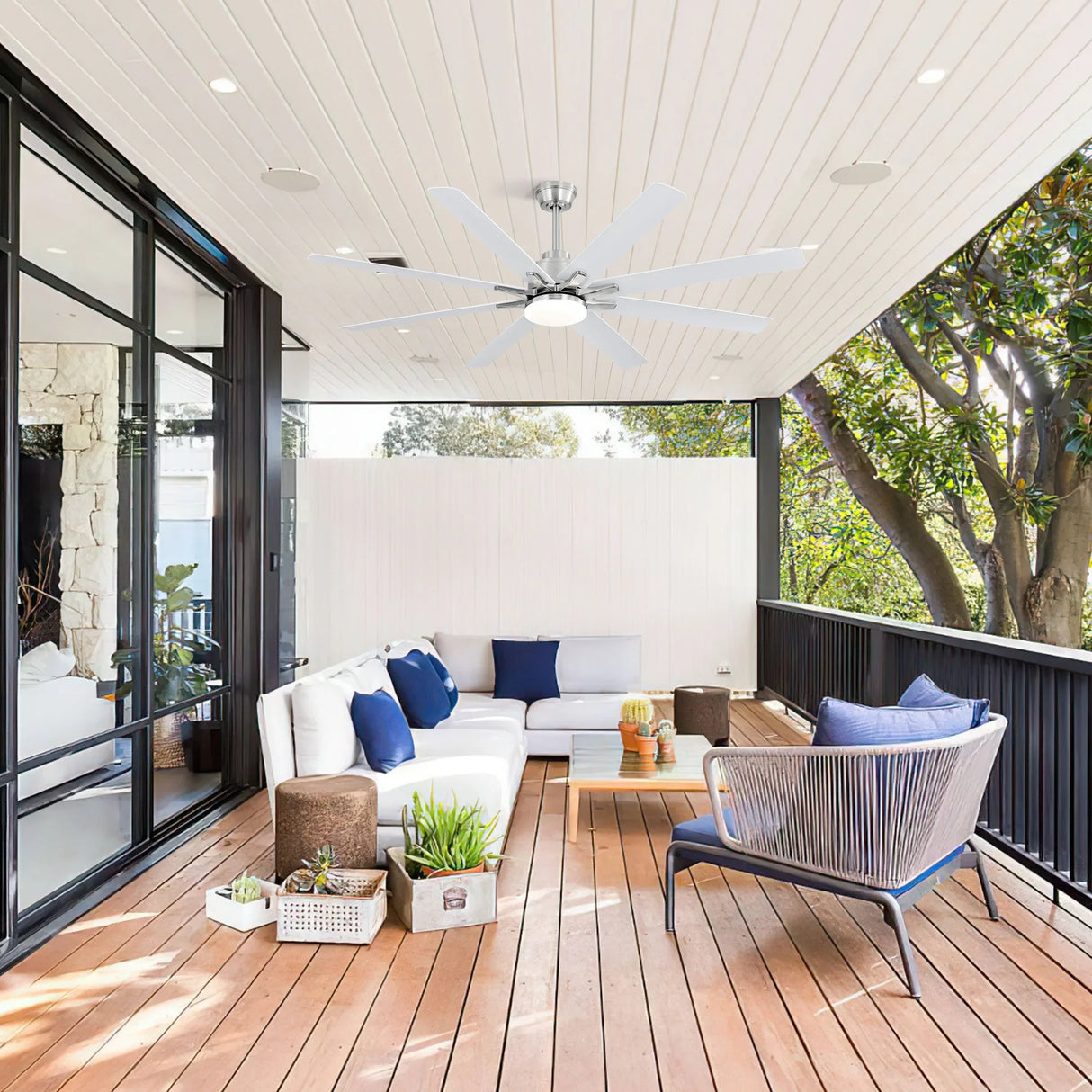 66-Inch Modern Reversible DC Motor Ceiling Fan With Light - Omega Lifestyles