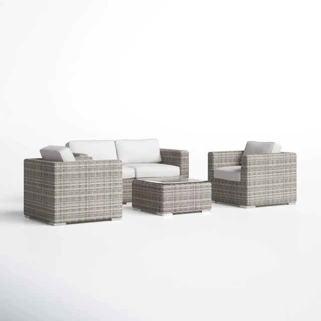 5-Piece Outdoor Weather-Resistant Wicker Sectional Seating Set - Omega Lifestyles