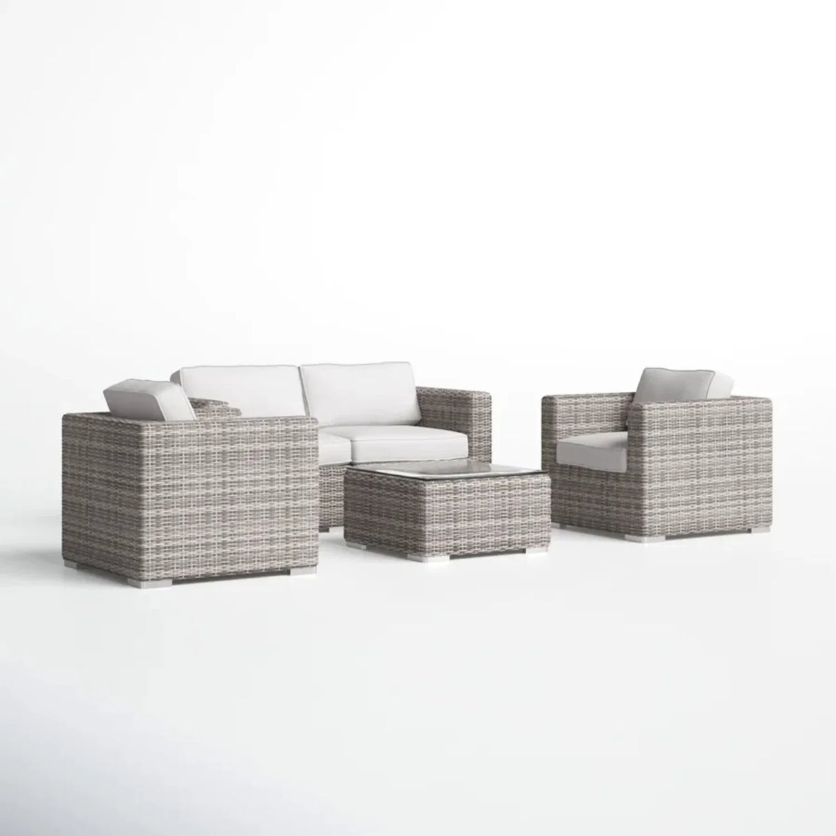 5-Piece Outdoor Weather-Resistant Wicker Sectional Seating Set - Omega Lifestyles