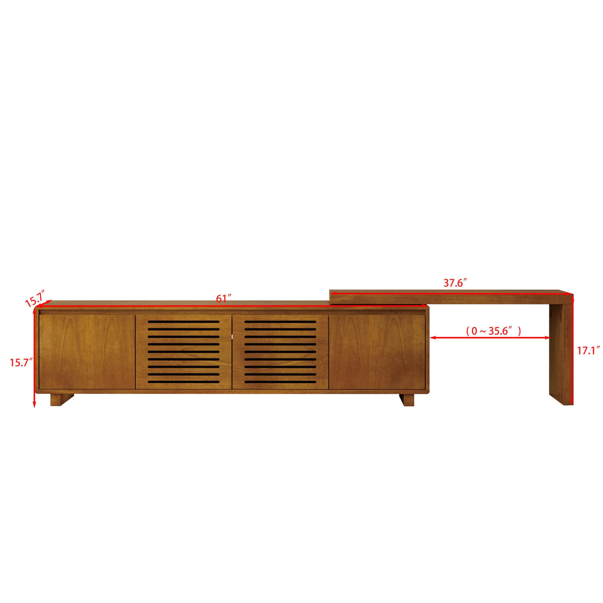 Mid-Century Modern Extendable TV Stand With Storage - Sleep Galleria