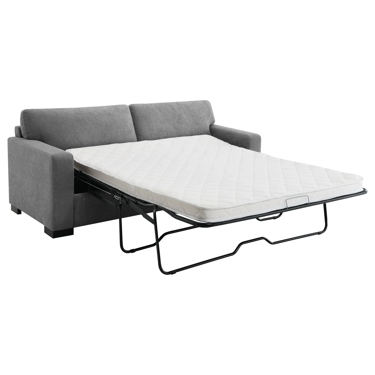 Grey Upholstered Contemporary Track-Arm Sleeper Sofa - Omega Lifestyles