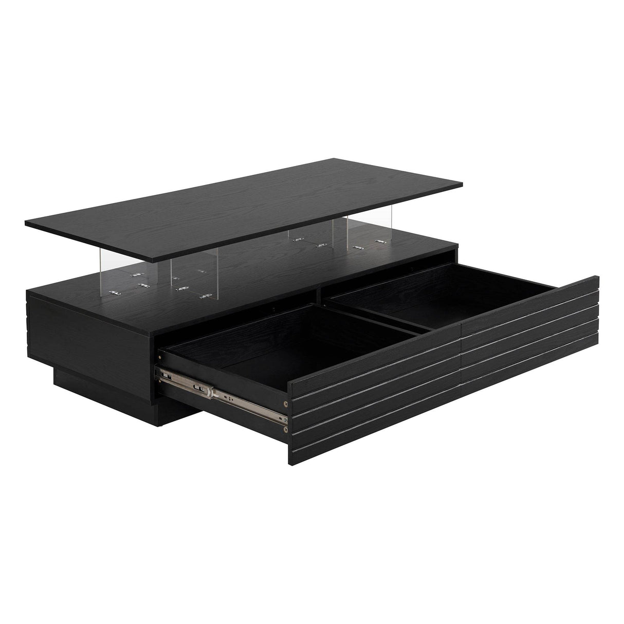 Modern Rectangular MDF Coffee Table With LED Lights - Sleep Galleria