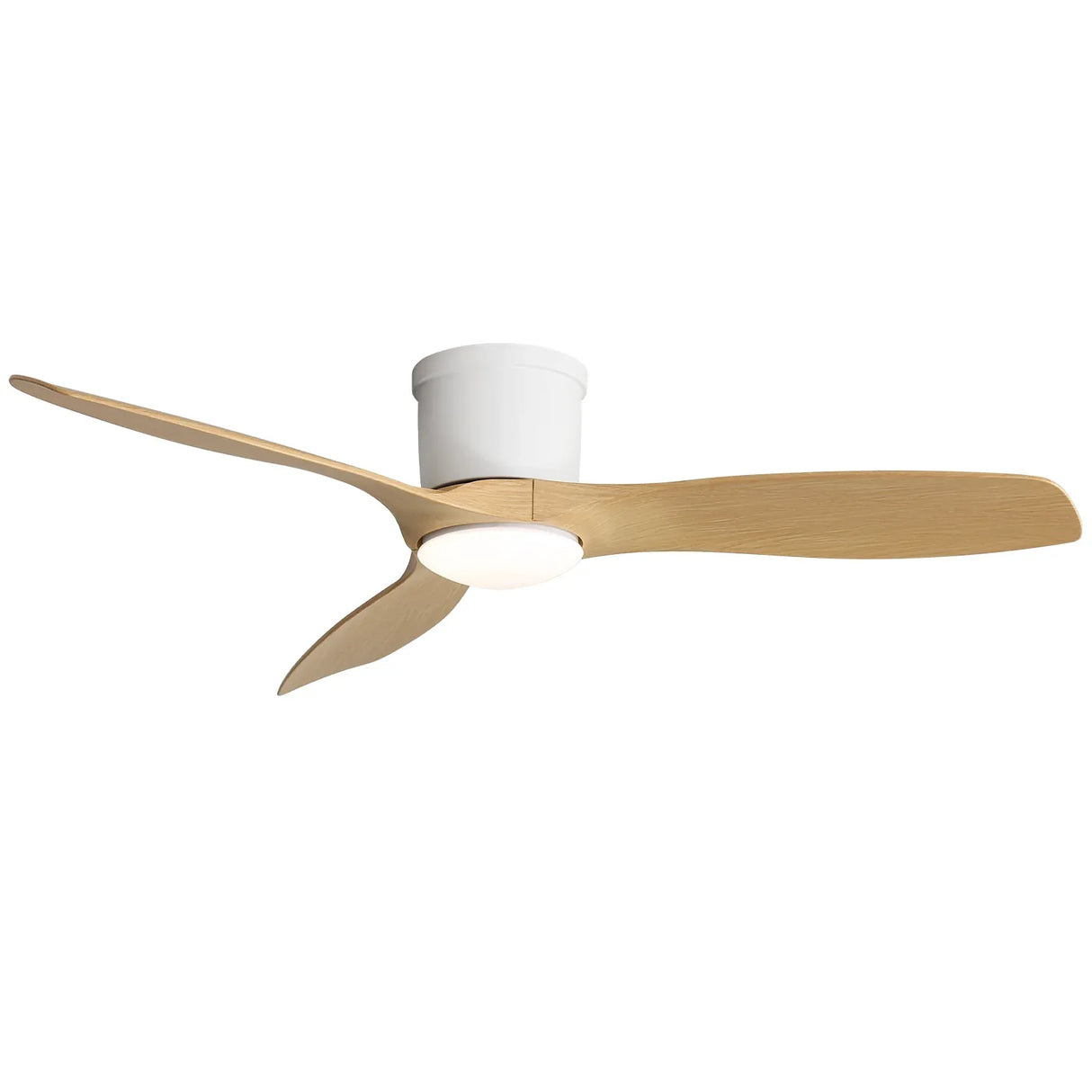 52-Inch Modern Flush Mount Ceiling Fan With LED Light - Omega Lifestyles