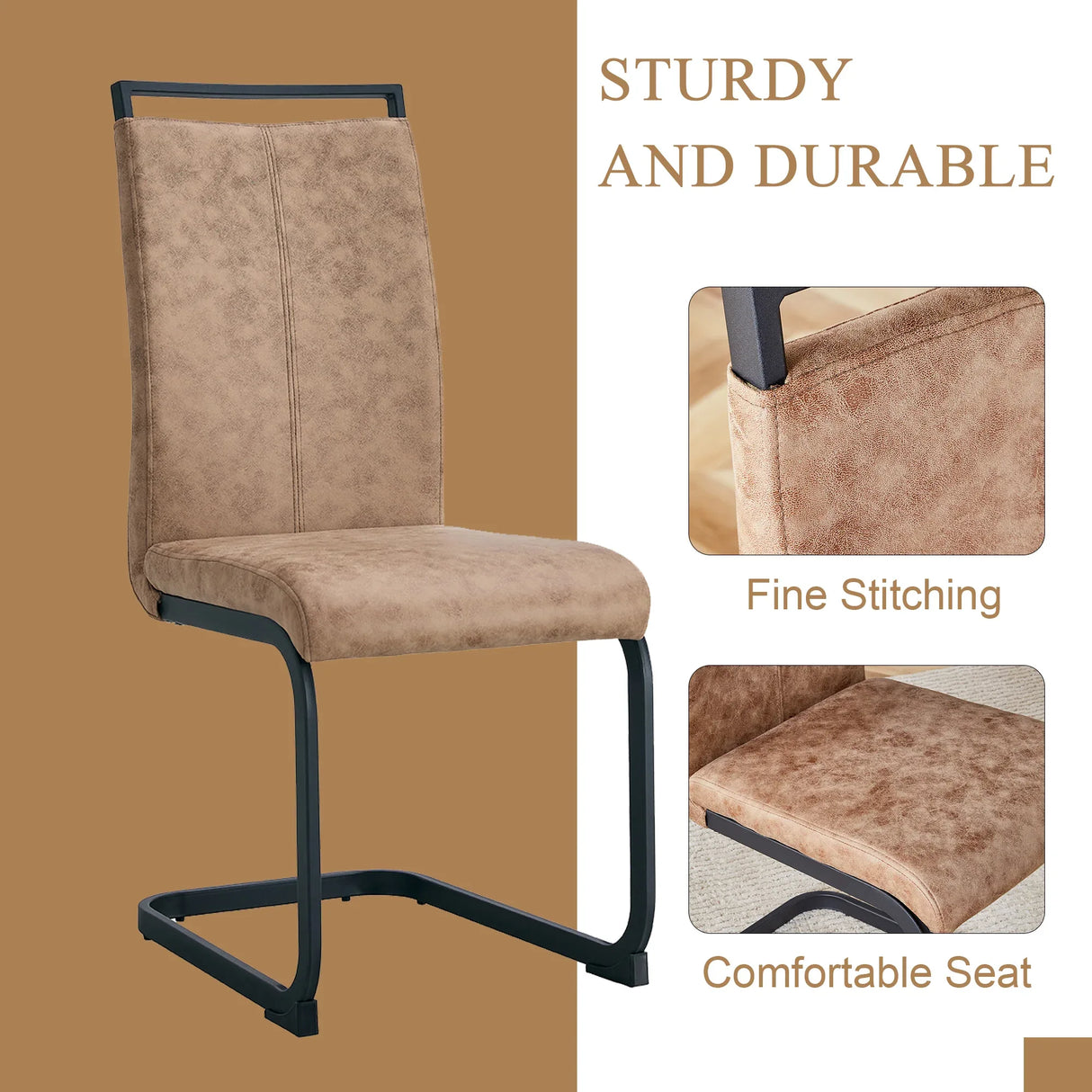 Wood-Textured MDF Dining Table Set With 4 Fabric Chairs - Omega Lifestyles