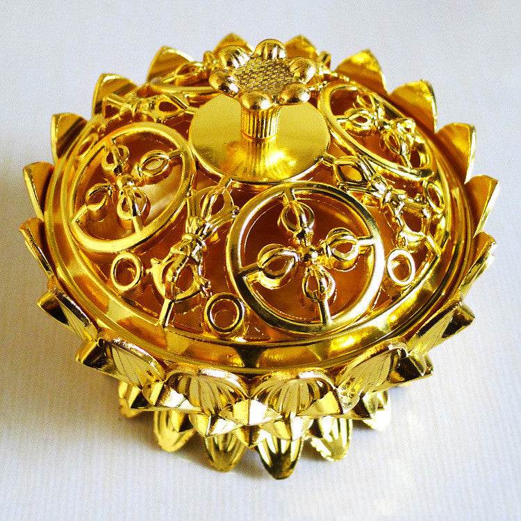 Lotus Brass Aromatherapy Burner With Artistic Trumpet Design - Sleep Galleria