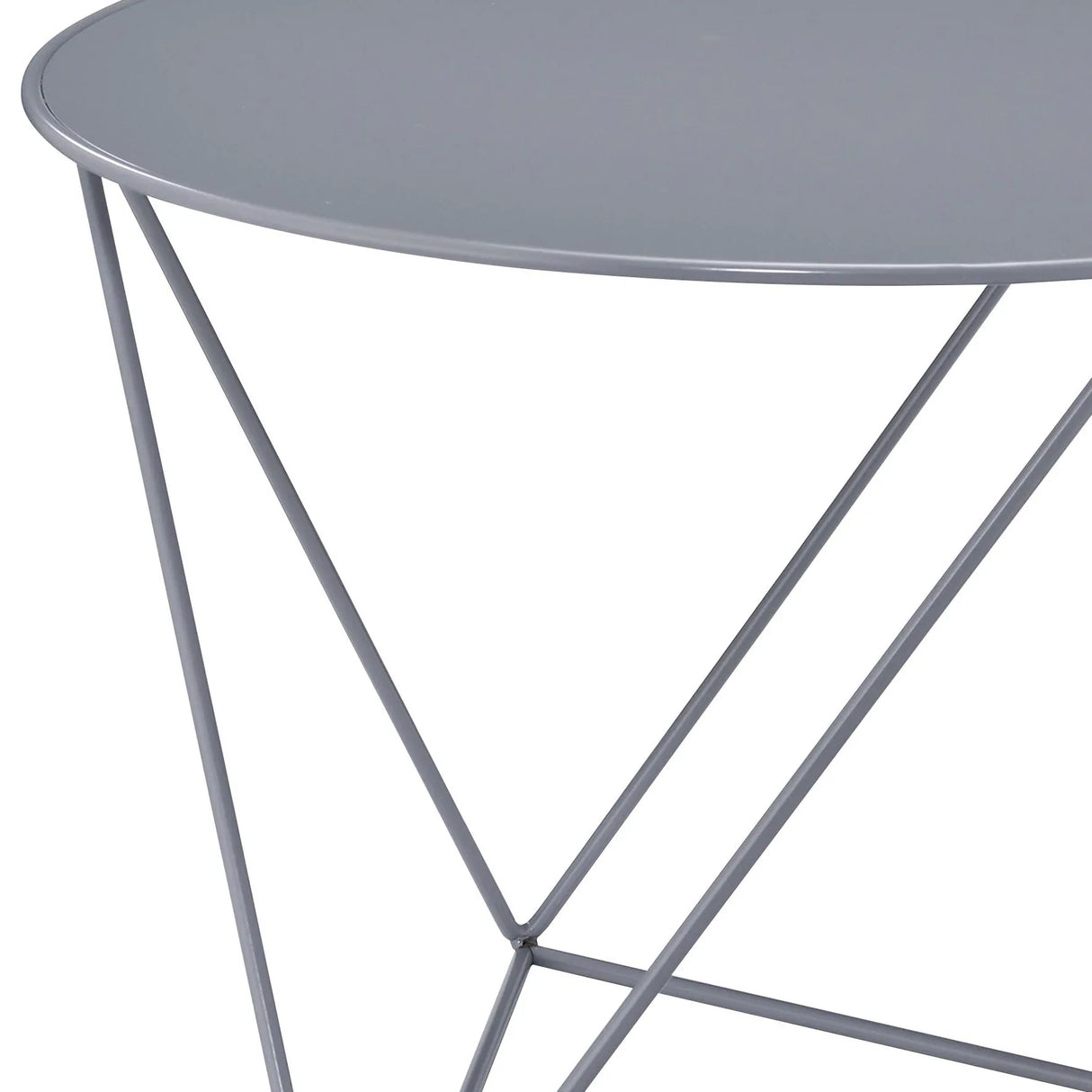 Metal Gray Round Display Utility Accent Table - Omega Lifestyles