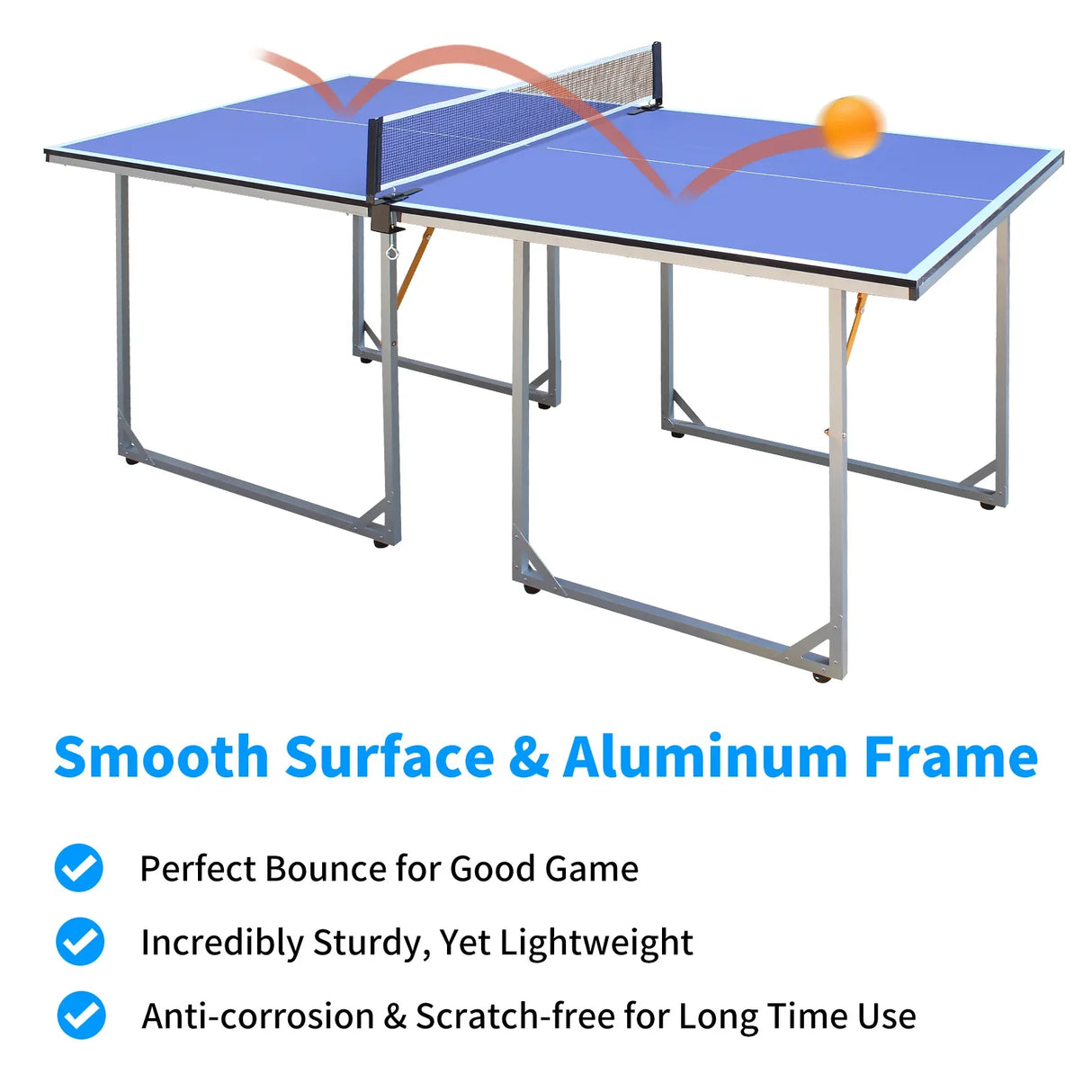 Foldable Mid-Size 6-Foot Table Tennis Table Set - Omega Lifestyles