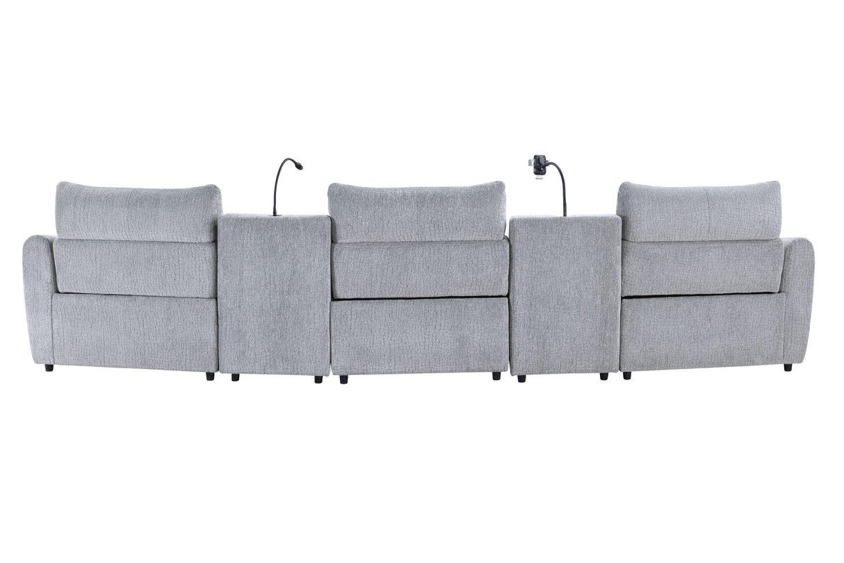 Fullar Modular Power Motion Sectional Sofa With Wireless Chargers And Speakers - Omega Lifestyles