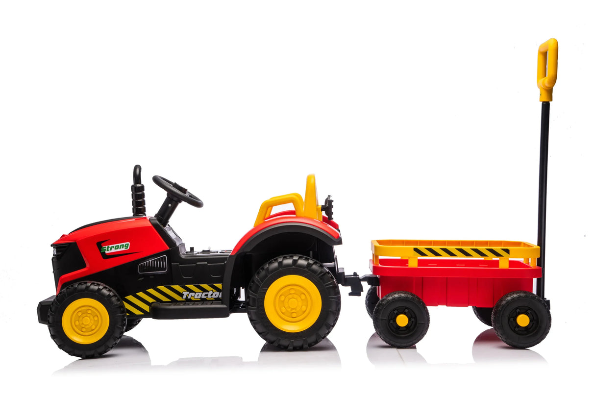 12V Kids Electric Ride On Tractor With Trailer and Lights - Omega Lifestyles