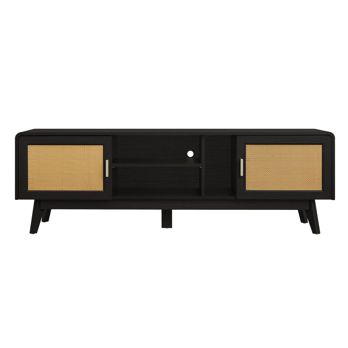 Bohemian Style Dark Brown Rattan TV Stand - Sleep Galleria