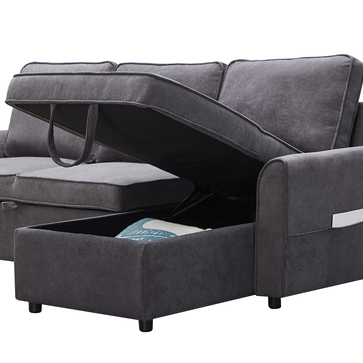 Modern Modular L-Shaped Reversible Sofa Bed With Storage - Omega Lifestyles