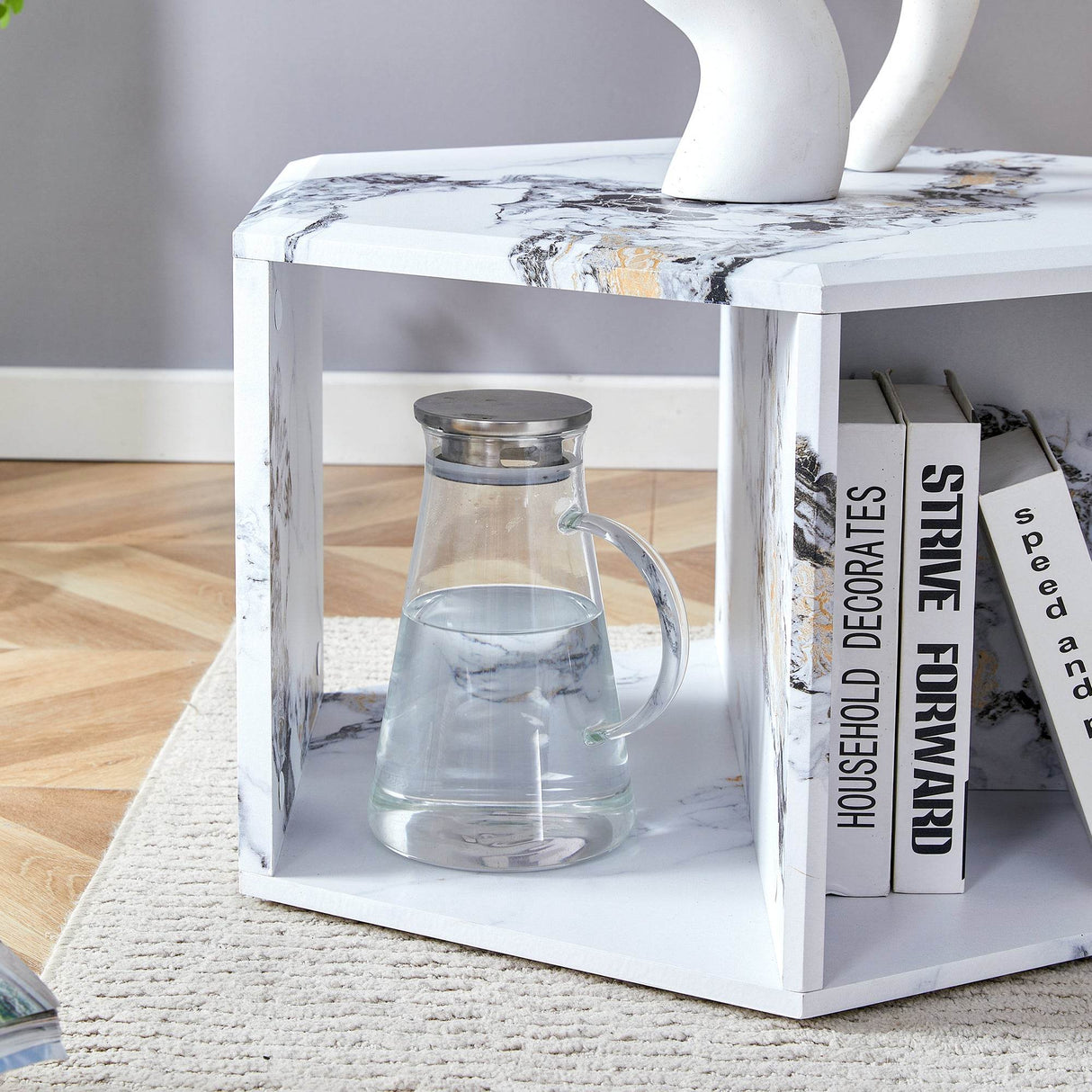 Hexagonal MDF Modern Stand-Up Coffee Table - Sleep Galleria