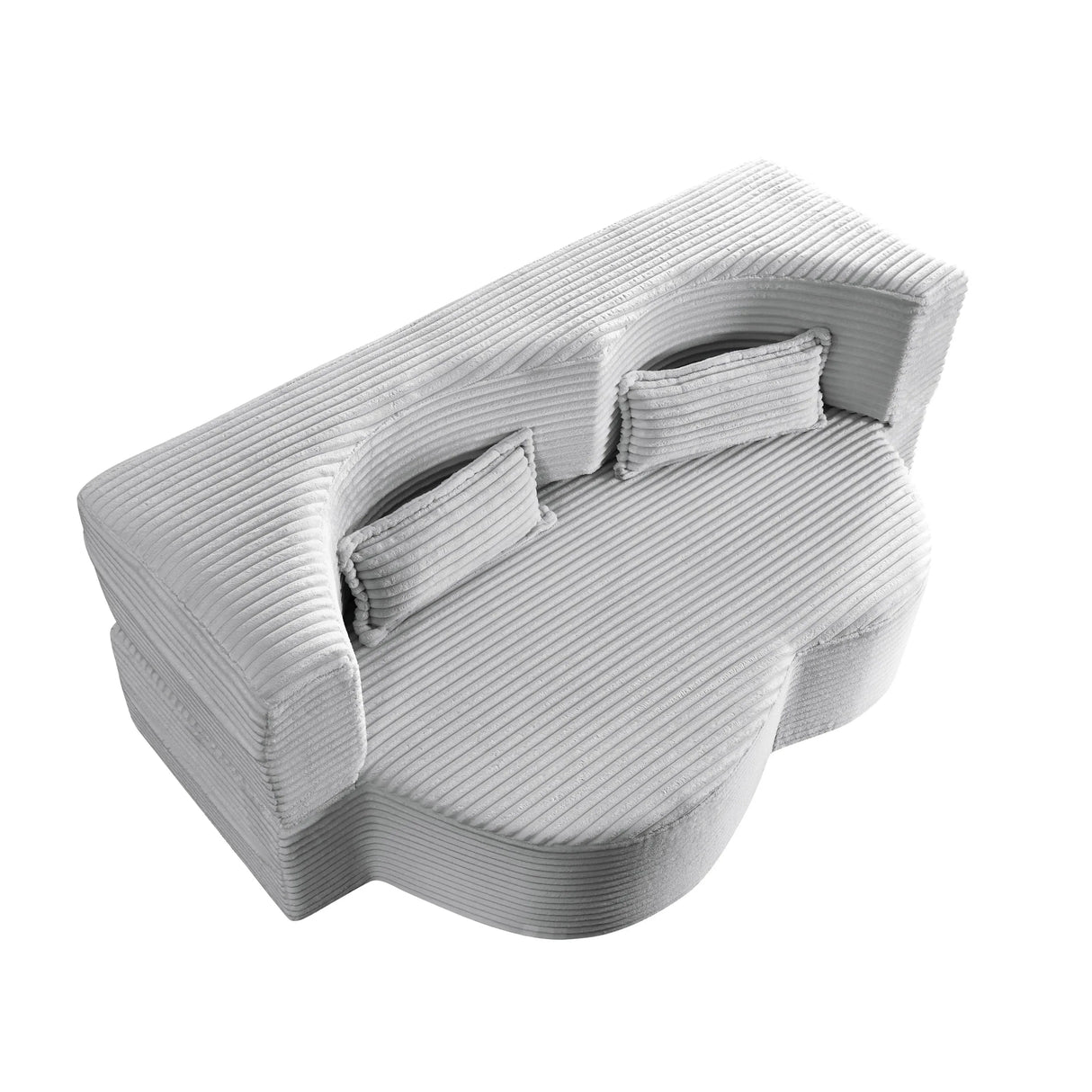 Full Size Plush Corduroy Folding Sleeper Sofa Bed With Pillows - Omega Lifestyles