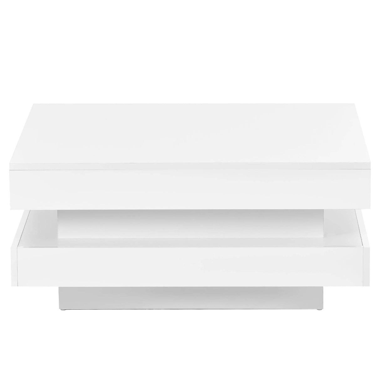 High Gloss White Particle Board Coffee Table With LED Lights - Sleep Galleria