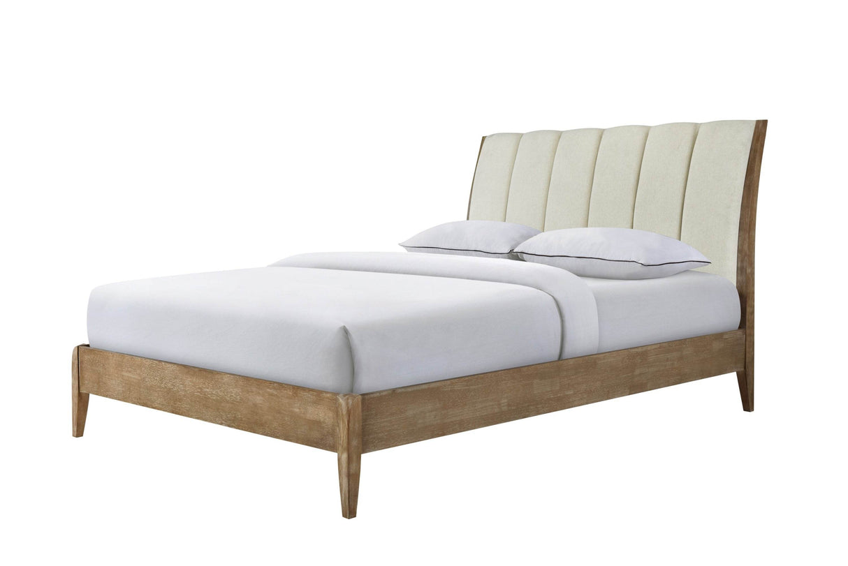 Modern Queen Upholstered Platform Bed With Plush Headboard