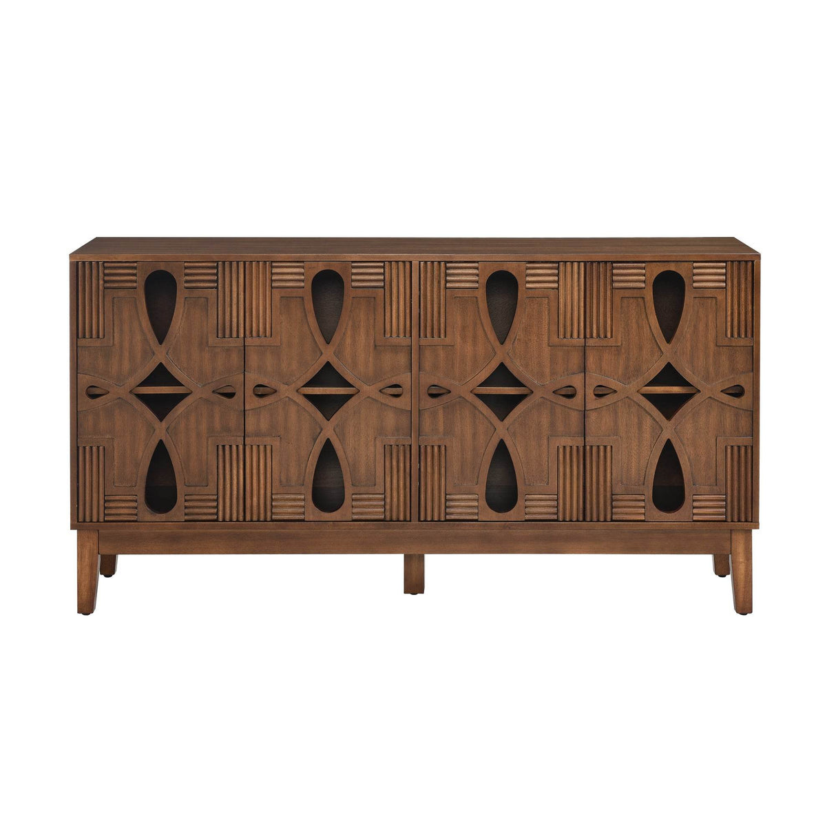 Mid Century Modern Walnut Solid Wood Sideboard Cabinet - Sleep Galleria
