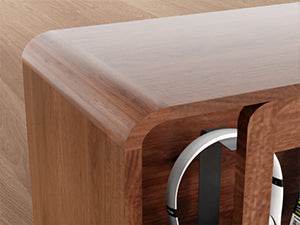 Mid Century Modern Walnut Wood TV Stand With Charging Station - Sleep Galleria