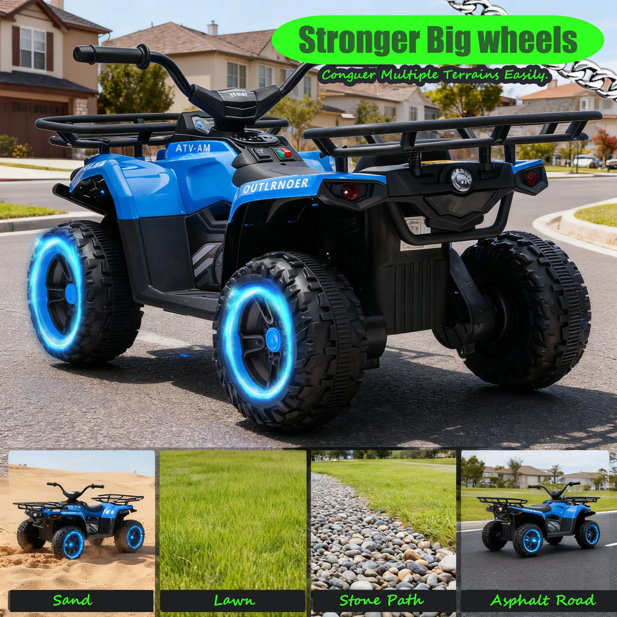 24V High-Power Kids Ride On ATV With Bluetooth - Omega Lifestyles