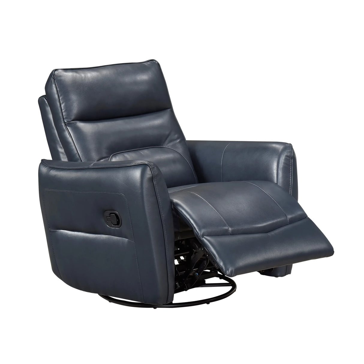 Top Grain Leather Swivel Recliner Chair With Wood Frame - Omega Lifestyles